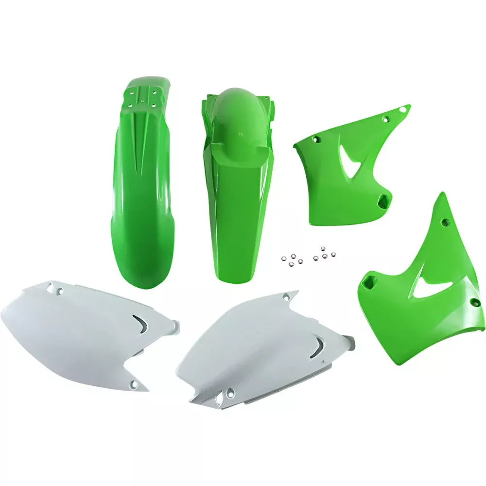 03-07 for Kawasaki KX 250 Standard Replacement Body Kit '05 OE Green /White