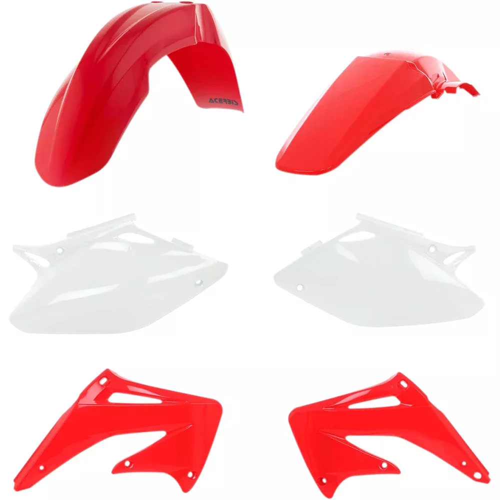 04 for Honda CRF450R ACERBIS Standard Replacement Body Kit '04 Red /White