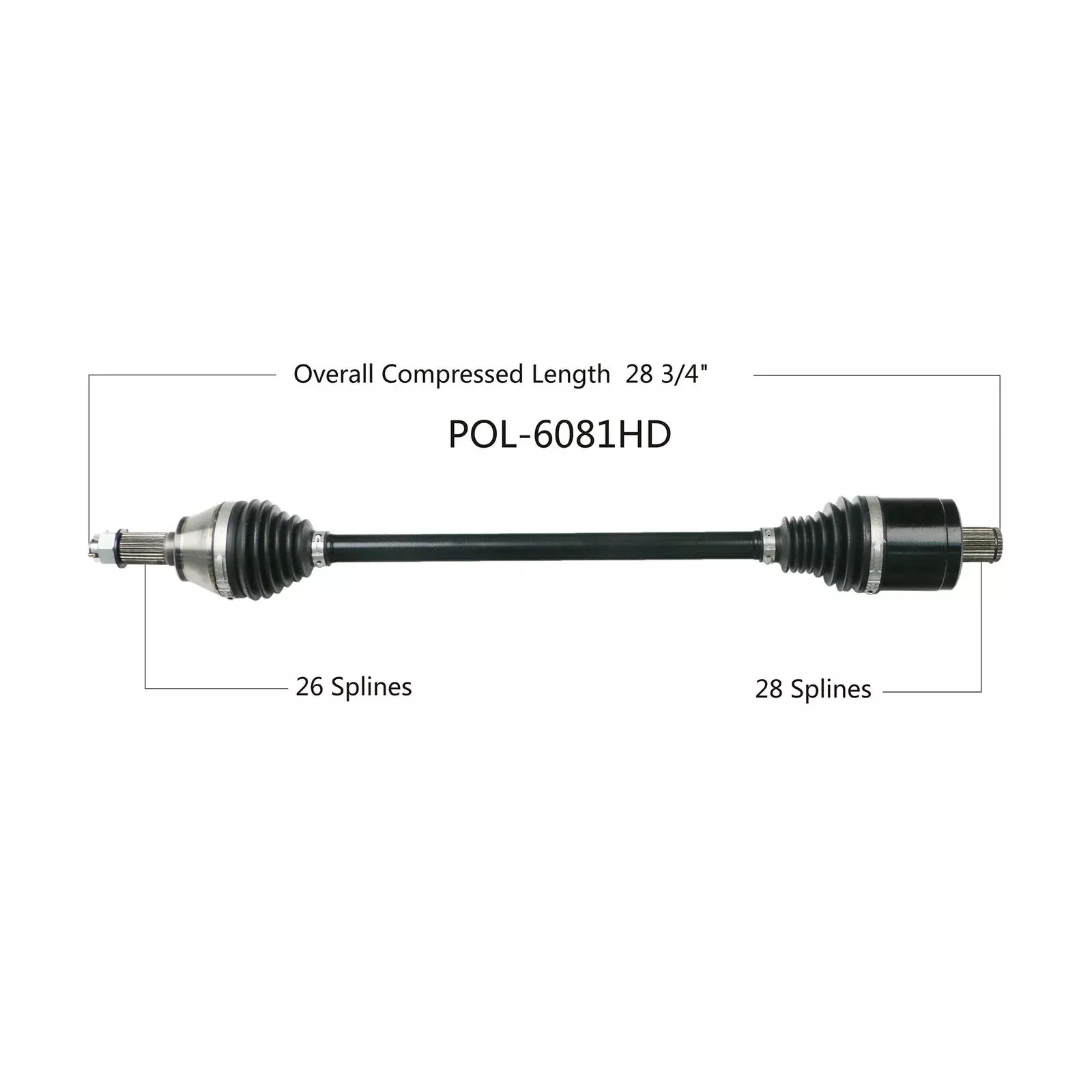 16, '18 for Polaris RZR XP 4 Turbo EPS OPEN TRAIL Hd 2.0 Axle Rear
