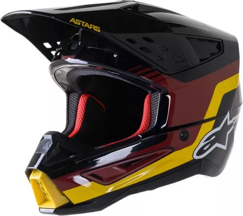 Alpinestars SM5 Venture Helmet 2XL Black /Bordeaux /Yellow /Glossy