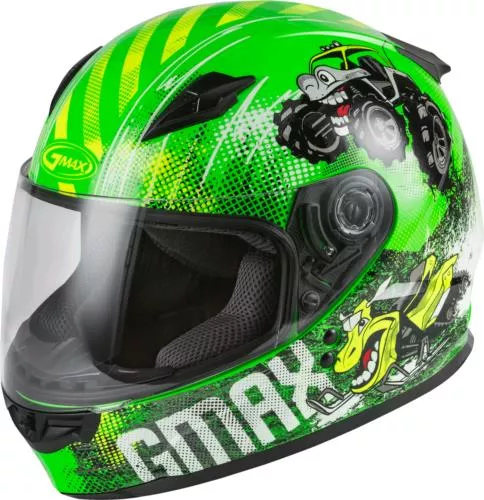 GMAX Youth GM-49Y Beasts Helmet Md Neon Green /Hi Viz