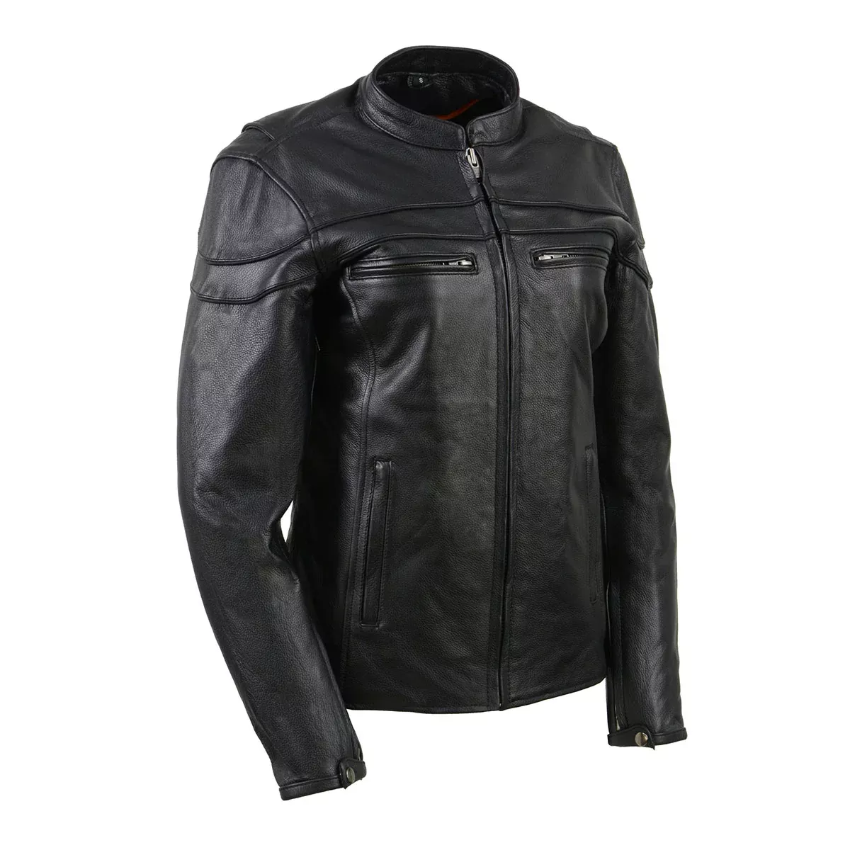 Milwaukee Leather SH8011 Women's Black Leather Sporty Scooter Crossover BikerJacket