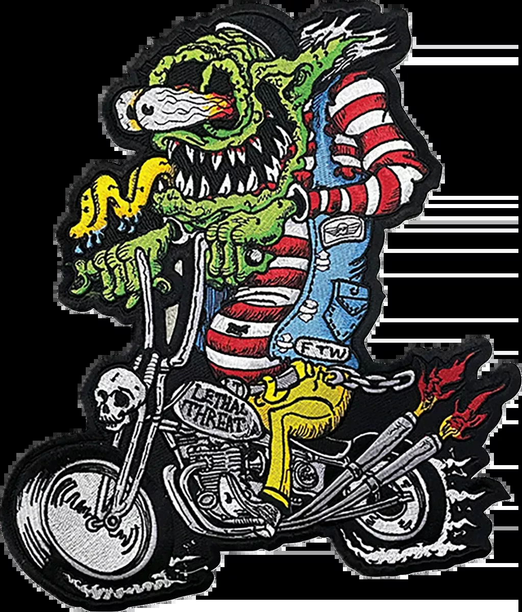 Monster Biker Embroidered Patch