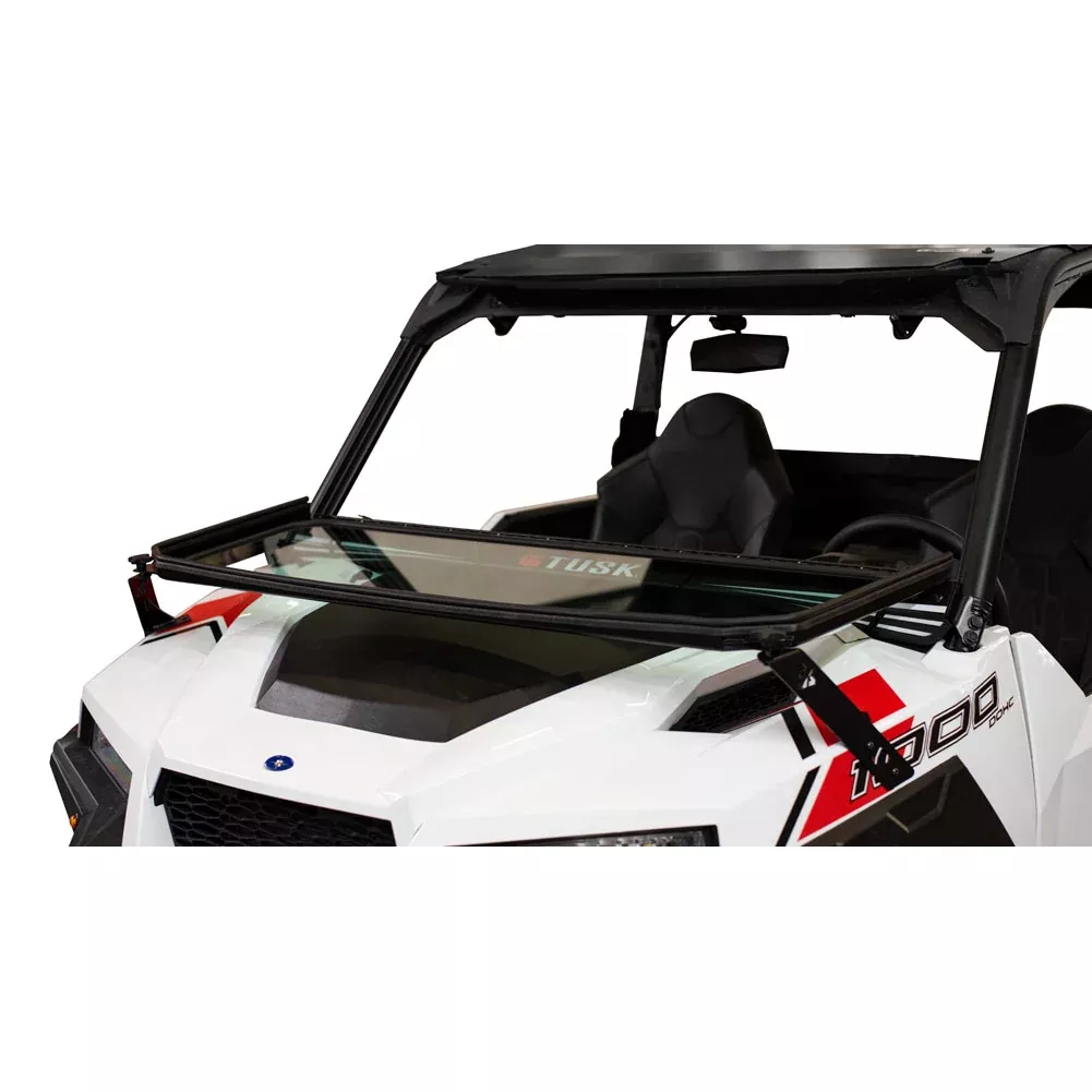Tusk UTV Folding Glass Windshield w Wiper Polaris GENERAL 1000 2016-20