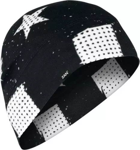 ZAN HEADGEAR SportFlex Beanie Black & White Flag WHLL091